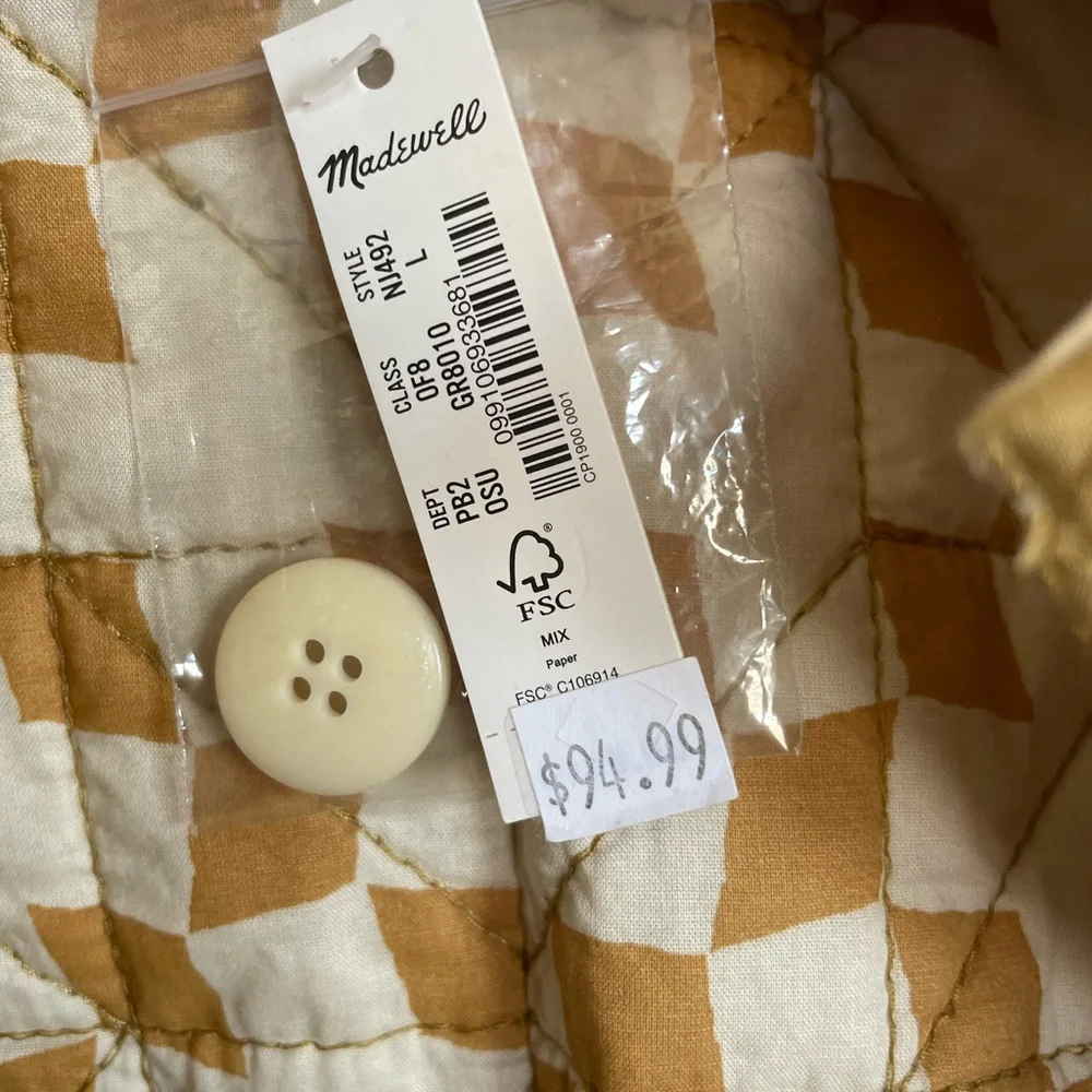 Madewell Quilted Women’s Jacket in Mustard - Picture 2 of 5